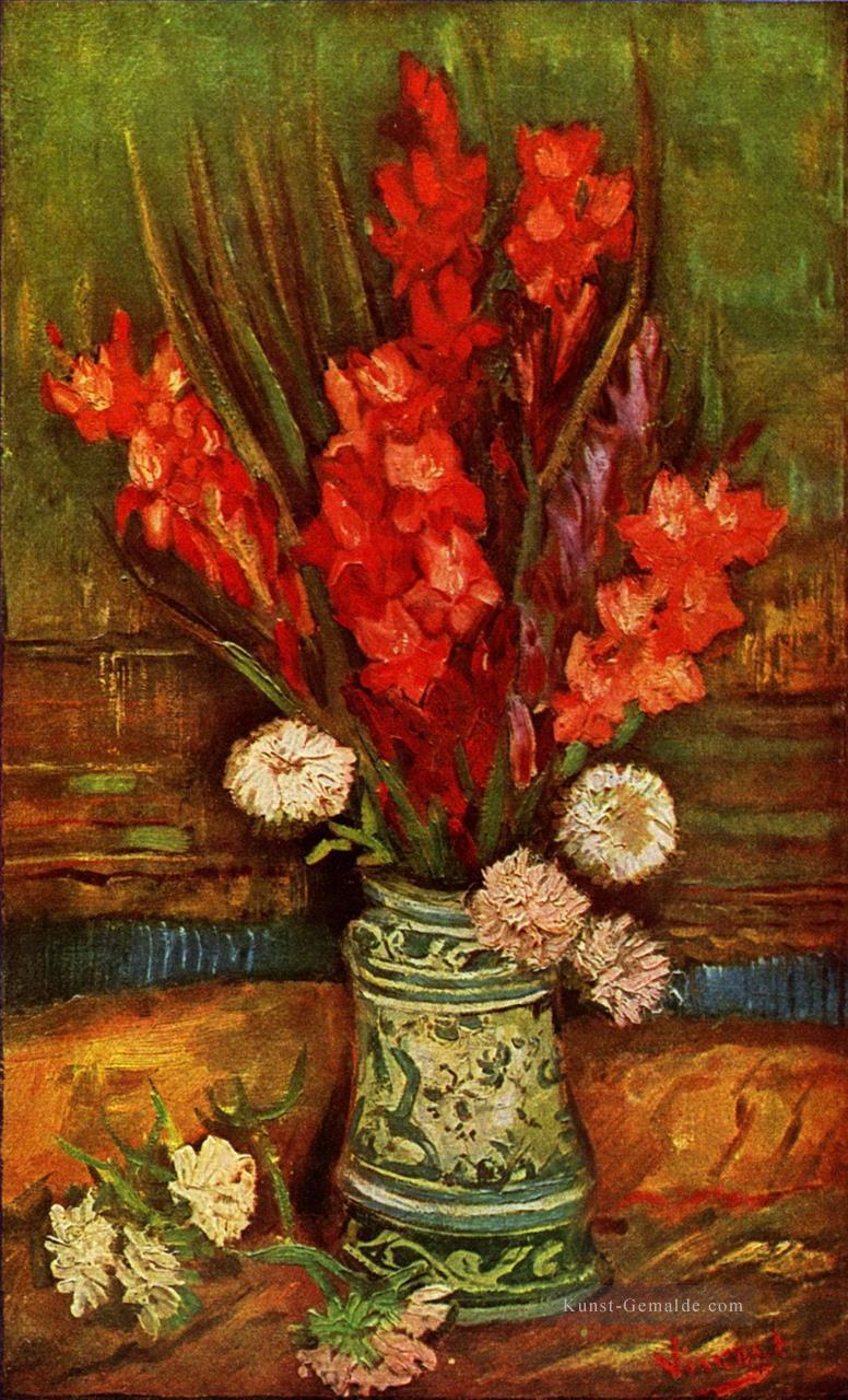 Stillleben Vase mit roten Gladiolen Vincent van Gogh Ölgemälde